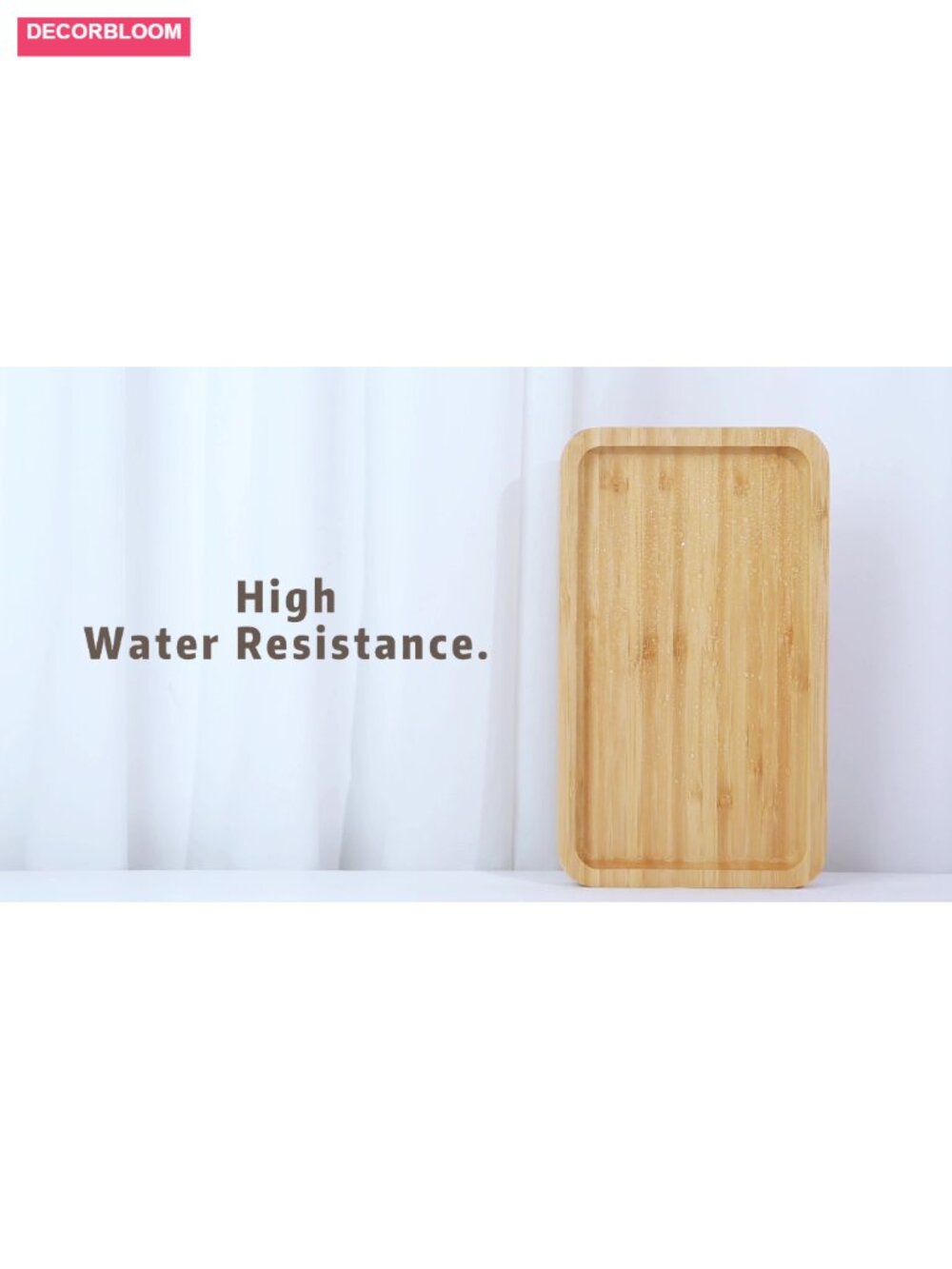 Natural Bamboo Vanity Tray, Sturdy Bathroom Organizer for Perfume Cosmetics - Picture 6 of 6